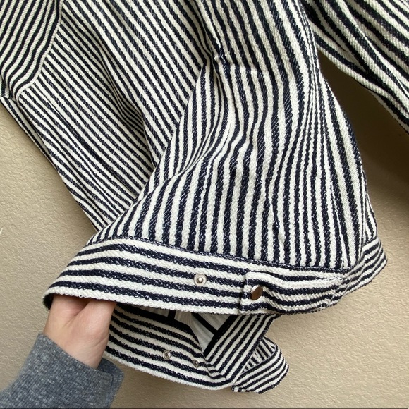 Zara striped structured collared zip-up - Picture 7 of 14